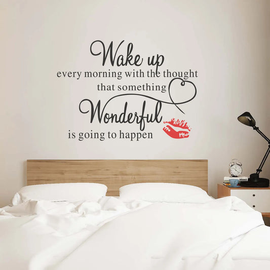 Exquisite European And American Proverbs Wake Up Wonderfully Static Pvc Waterproof Wall Sticker Living Room Bedroom Plan Decor