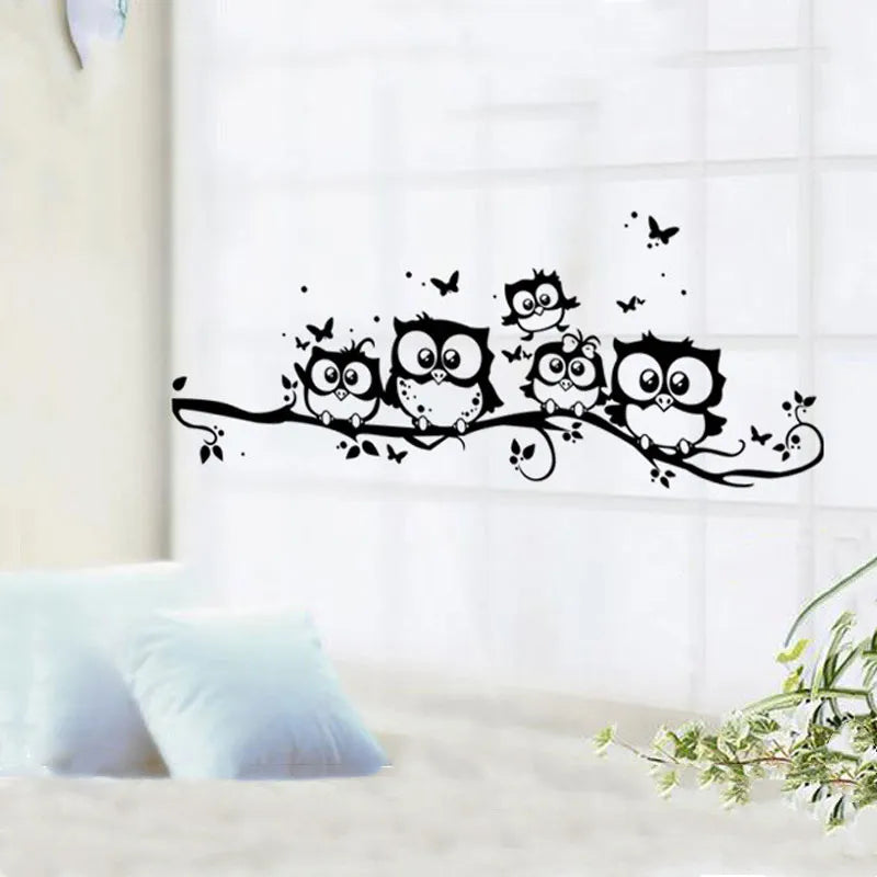 Owls Wall Sticker Tree Animals Bedroom Owl Butterfly Wall Sticker Home Decor Living Room Butterfly for Kids Rooms