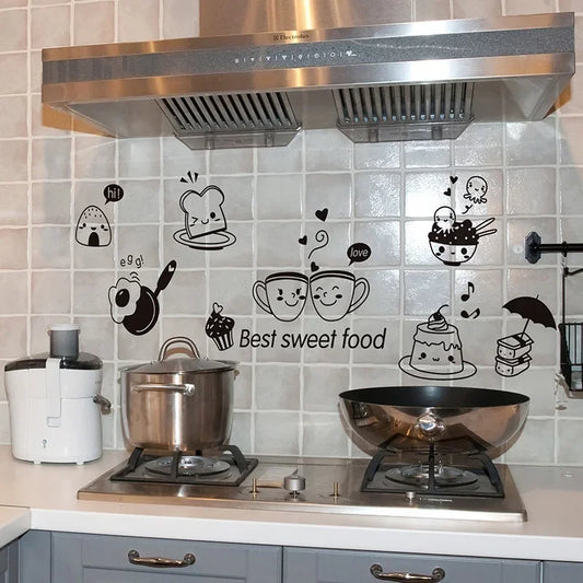 Kitchen Diy Coffee Sweet Food Wall Stickers Wall Art Decal Decoration Oven Dining Hall Wallpapers Decoration