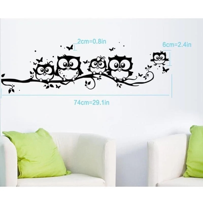 Owls Wall Sticker Tree Animals Bedroom Owl Butterfly Wall Sticker Home Decor Living Room Butterfly for Kids Rooms