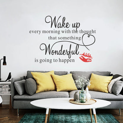 Exquisite European And American Proverbs Wake Up Wonderfully Static Pvc Waterproof Wall Sticker Living Room Bedroom Plan Decor