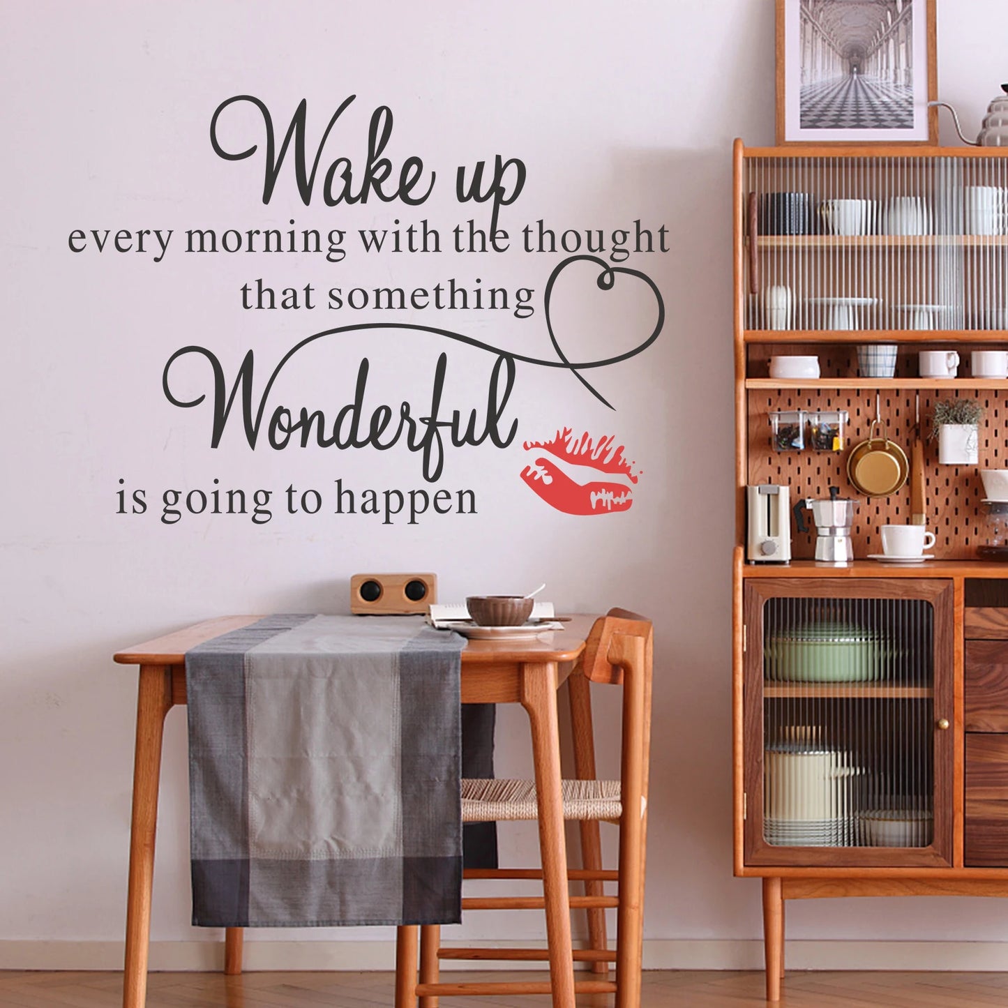 Exquisite European And American Proverbs Wake Up Wonderfully Static Pvc Waterproof Wall Sticker Living Room Bedroom Plan Decor